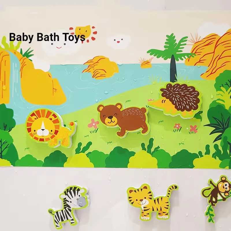 Baby Bath Toys Foam Animal Cognitive Floating Toy Educational Toy EVA Paste Puzzle Toy Bathtub Traffic Kids Bath Bathroom Toys C250915