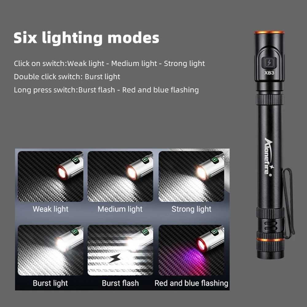 Mini EDC High Bright Pen Flashlight USB Rechargeable Magnet Small Pen Clip Torch Outdoor Camping Hiking Emergency lighting Light C250915