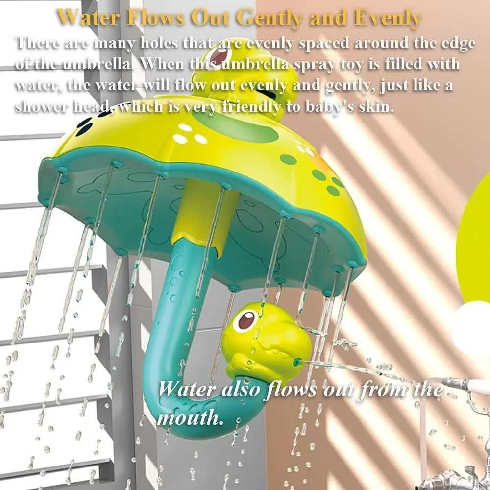 Creative Baby Bath Toy Dinosaur Umbrella Water Sprinkler Shower Head Bathtub Rain Toy Spray Water Tub Toy with Turnable For Kids C250915