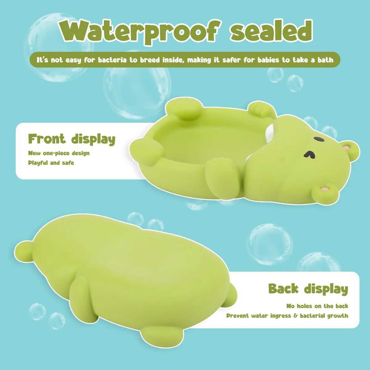 4Pcs Childrens Bathroom Floating Animal Hippo Otter Sealed Floating Play Toy Baby Bath Toy C250915