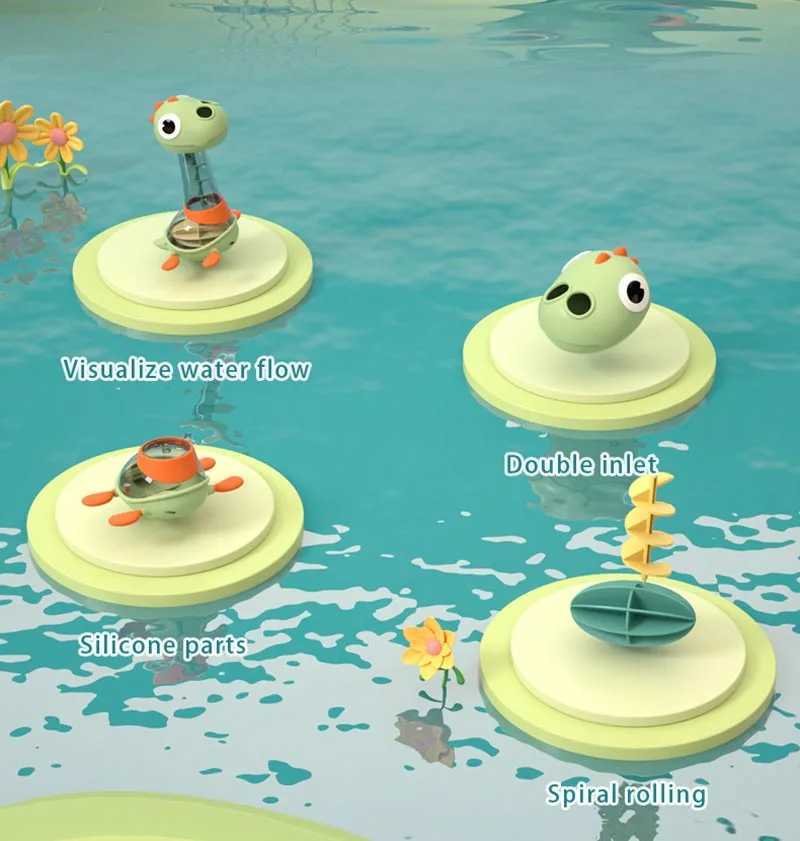 1PC Baby Water Spraying Dinosaur Rotating Fun Childrens Spraying Water Bathroom Bathtub Shower Bath Toy Y250915