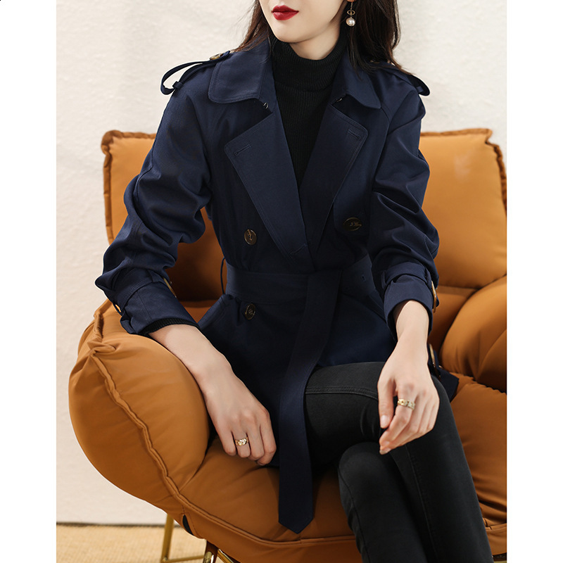 Classic Trench Coat Women Elegant OL Overcoat Autumn Loose Office Lady Soid Casual Thin Windbreaker with Belt 210421