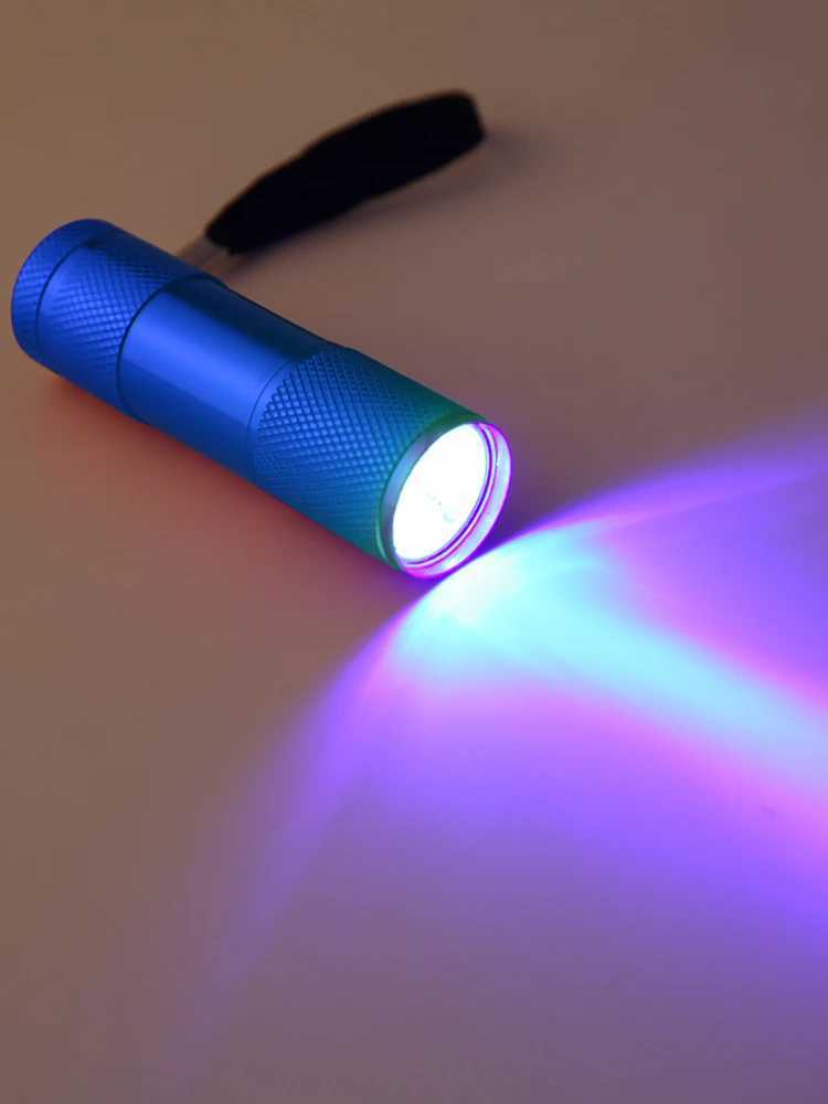 Mini Flashlight with Rope Professional Purple Light AntiSkid 395nm Backlight Portable Ultraviolet Torch Gadgets C250915