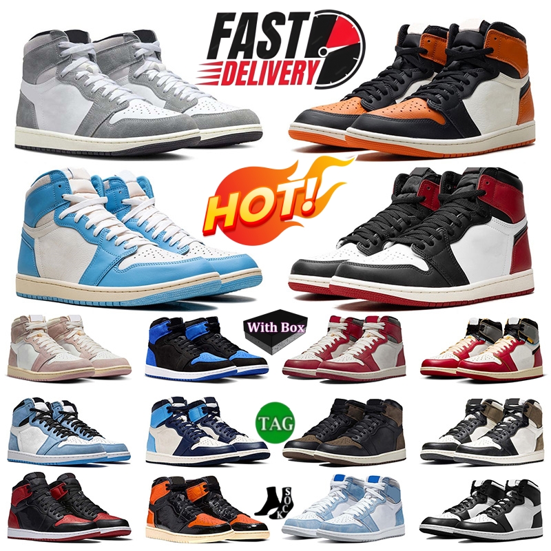 2026 New Designer 1 Basketball Shoes For Men Women 1s University Blue Dark Mocha Chicago Top UNC Hyper Royal High Bloodline Taupe Haze Mens Trainers Sneakers