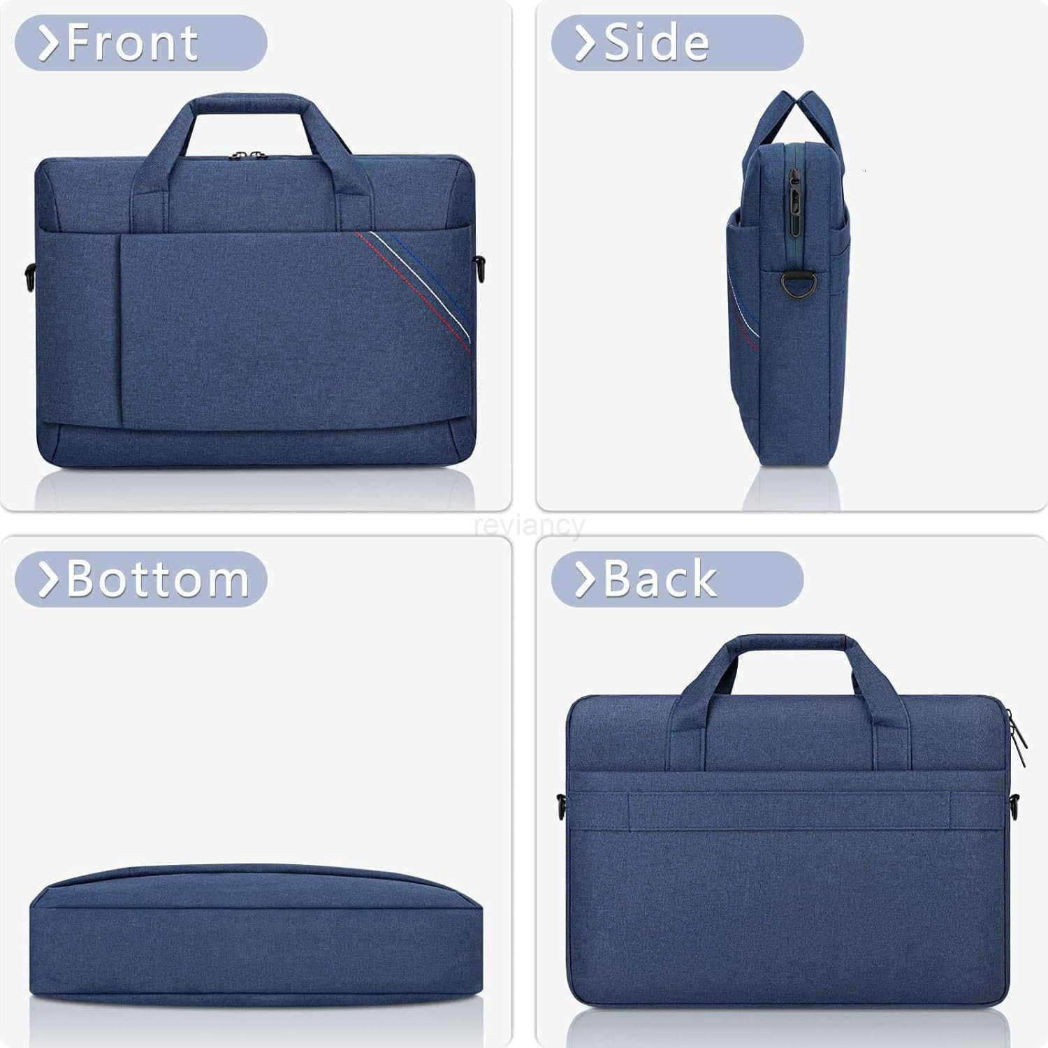 Laptop Shoulder Bag for Man Work Briefcase Slim Computer Carrying Case Handbag with Shoulder Strap BlueW250914