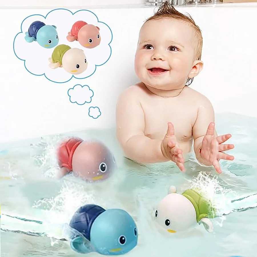 Baby Bath Toys Water Chain Clockwork Bathing Cute Swimming Turtle Toy Toddler Pool Beach Classic Toy For Kids Water Playing C250915