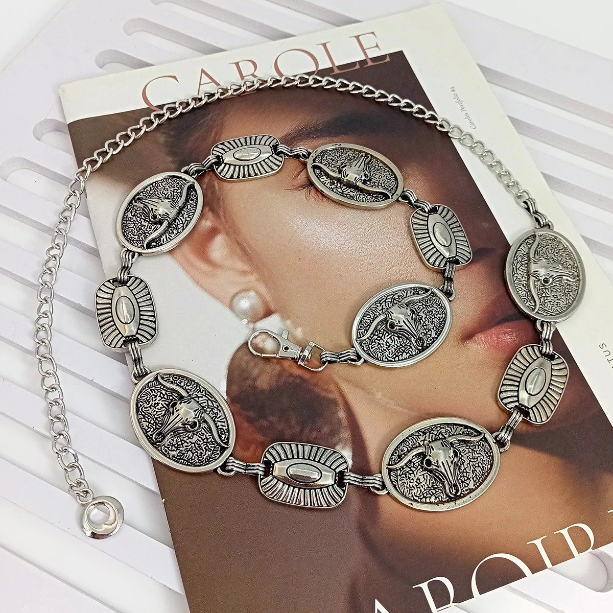 Vintage Silver Chain Belt Sun Bull Coins Female Waist Y2K Dress Waistband er Belts For Women High Quality Punk Corset250915ww1