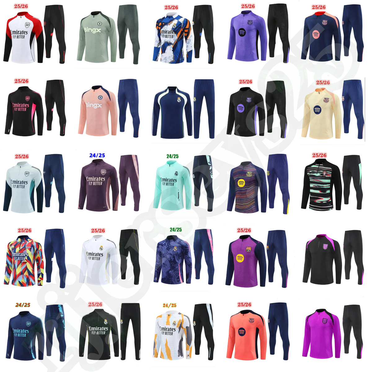 24 2025 2026 soccer tracksuit Men and kids kits 24 25 26 football tracksuit training suit Survetement Foot chandal futbol tuta survetement football ensemble foot