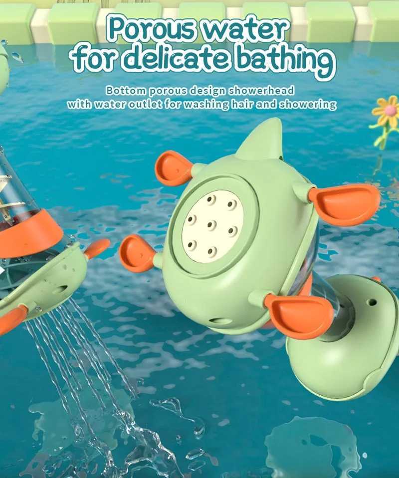 1PC Baby Water Spraying Dinosaur Rotating Fun Childrens Spraying Water Bathroom Bathtub Shower Bath Toy Y250915