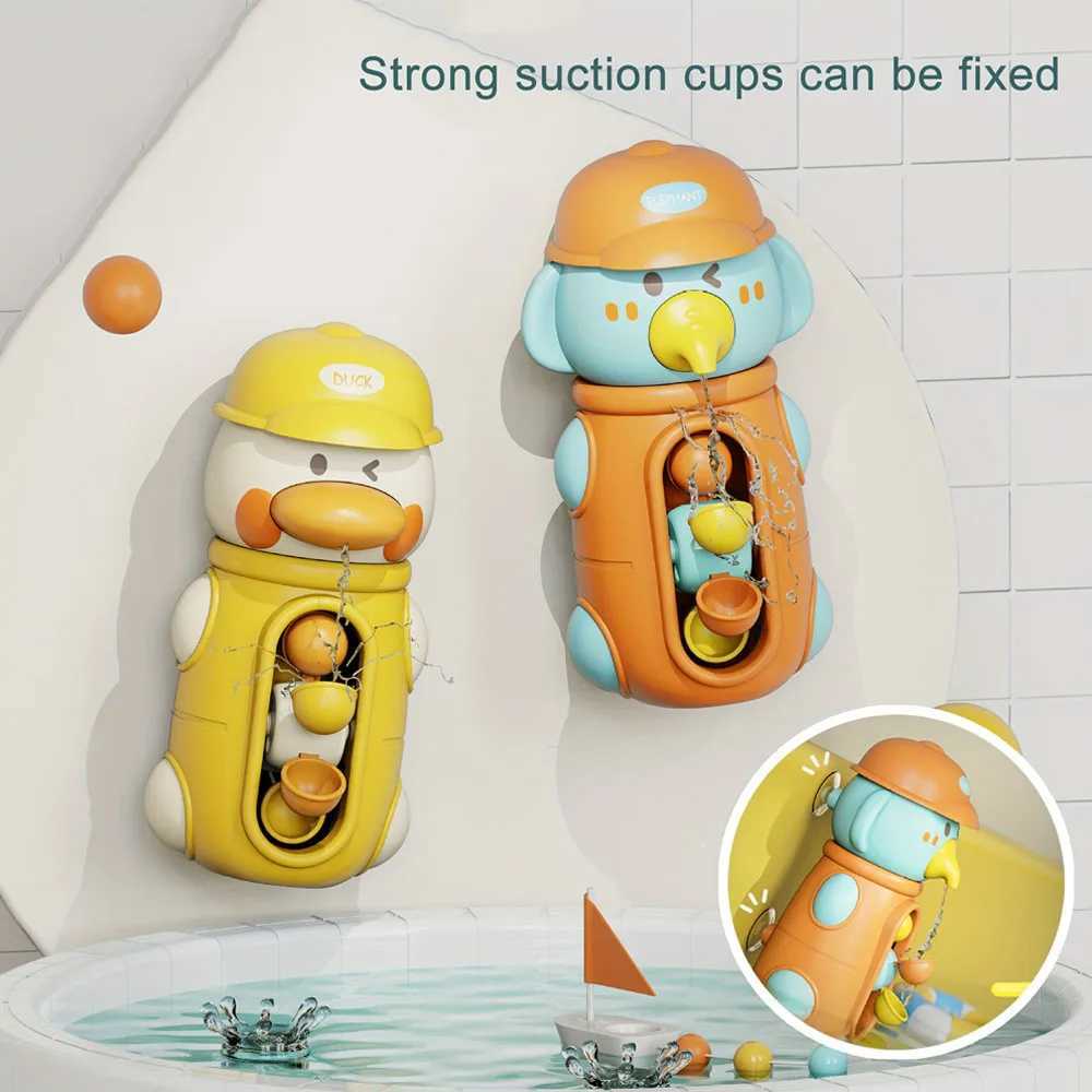 Cute DuckElephant Shower Bath Toys Water Play Spinner with Suction Cup Waterwheel Bathroomswimming Pool Games for Kids Holiday C250915