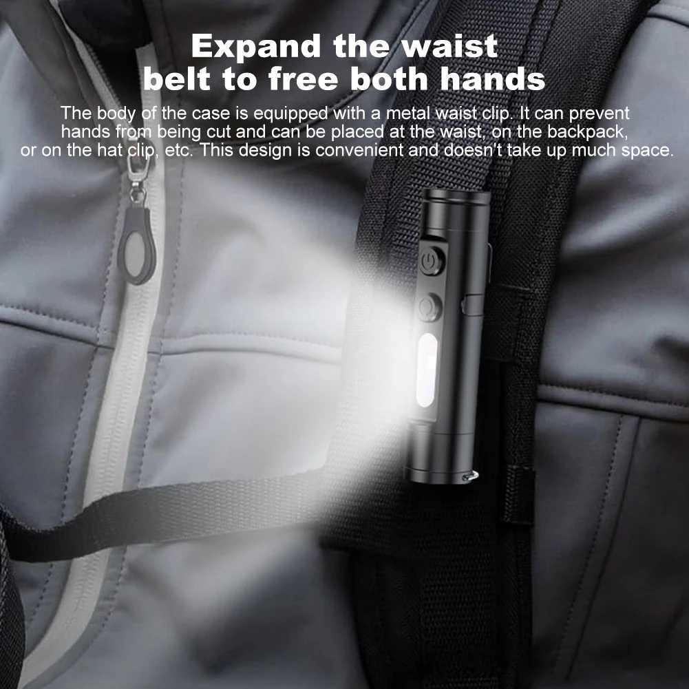 Taclite Mini Flashlight Emergency Torch Rechargeable Magnetic LED Tactical Flashlight EDC Strong Light Outdoor LED Camping Lamp C250915