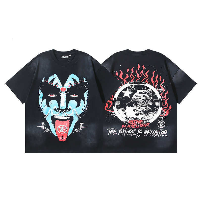 American Fashion Trend Brand Cartoon Pattern Oversized T-shirt Womens Y2K Street Hip-hop Harajuku Loose Round Neck Shirt W250804
