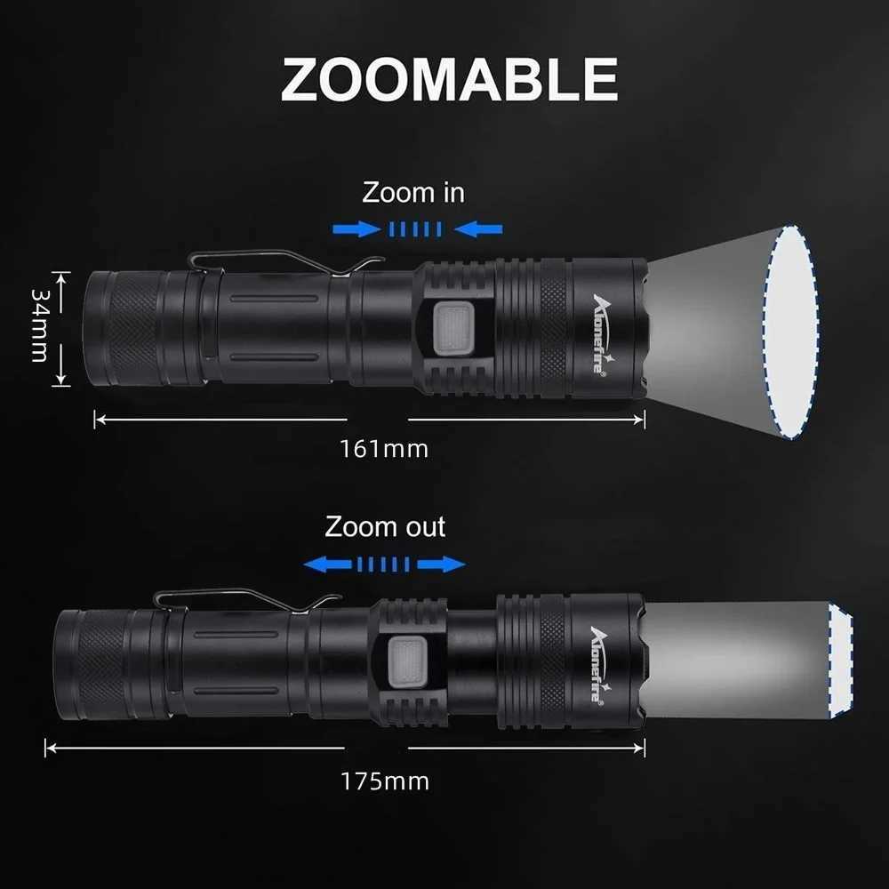 Zoom 4Colour light WhiteRedGreenBlue LED Flashlight USB Rechargeable Fishing Camping Hunting Photography Selfie Hiking Torch C250915