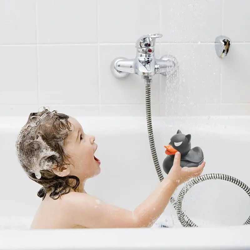 Black Rubber Duck Funny Mini Ducks Kids Bath Toys Halloween Ducks Bath Tub Pool Toys for Birthday Showers Supplies C250915