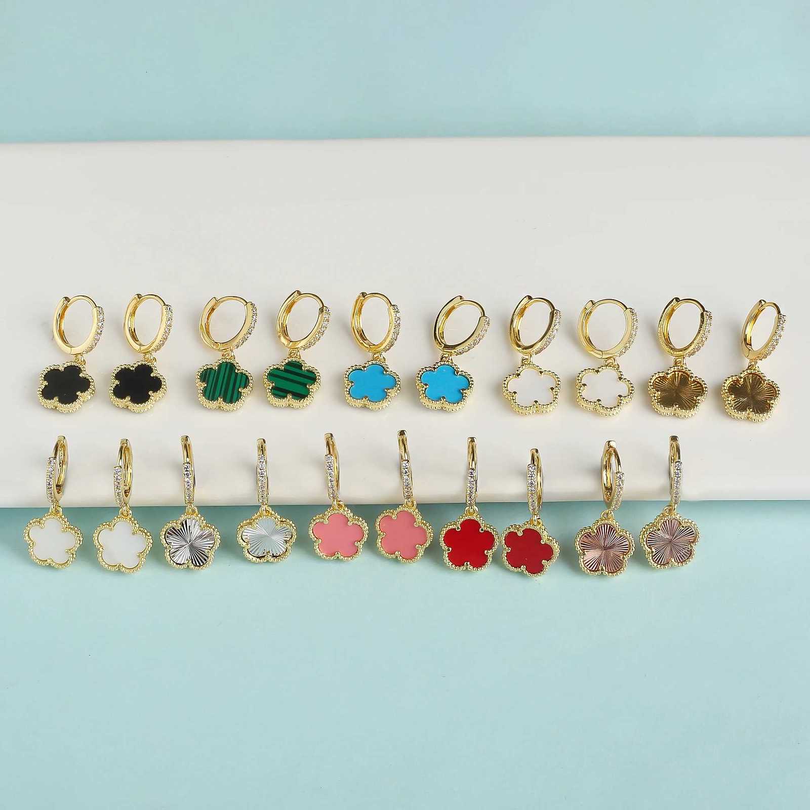 designer New Design Double sided Plant Five Flower Plum Bloss Shell Ear Wens High Quality Accories Three S250915