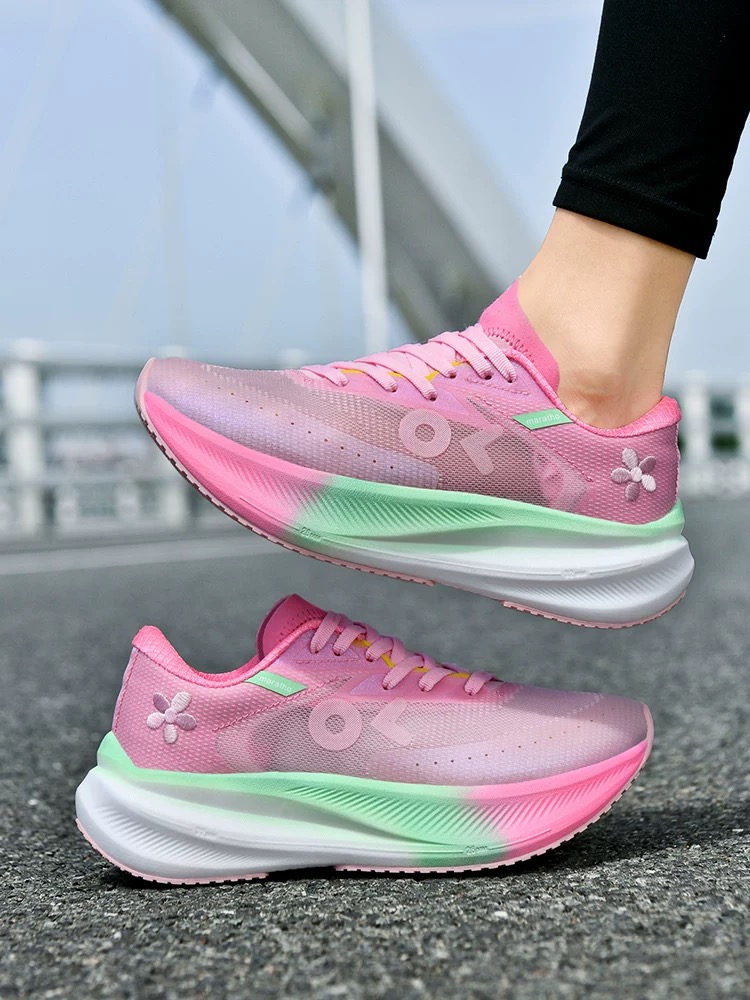 ONKE Running Men's Autumn Shock Absorption Ultra-Light Breathable Mesh Sports Women Lightweight Thin Hollow Thick Sole Women's Shoes