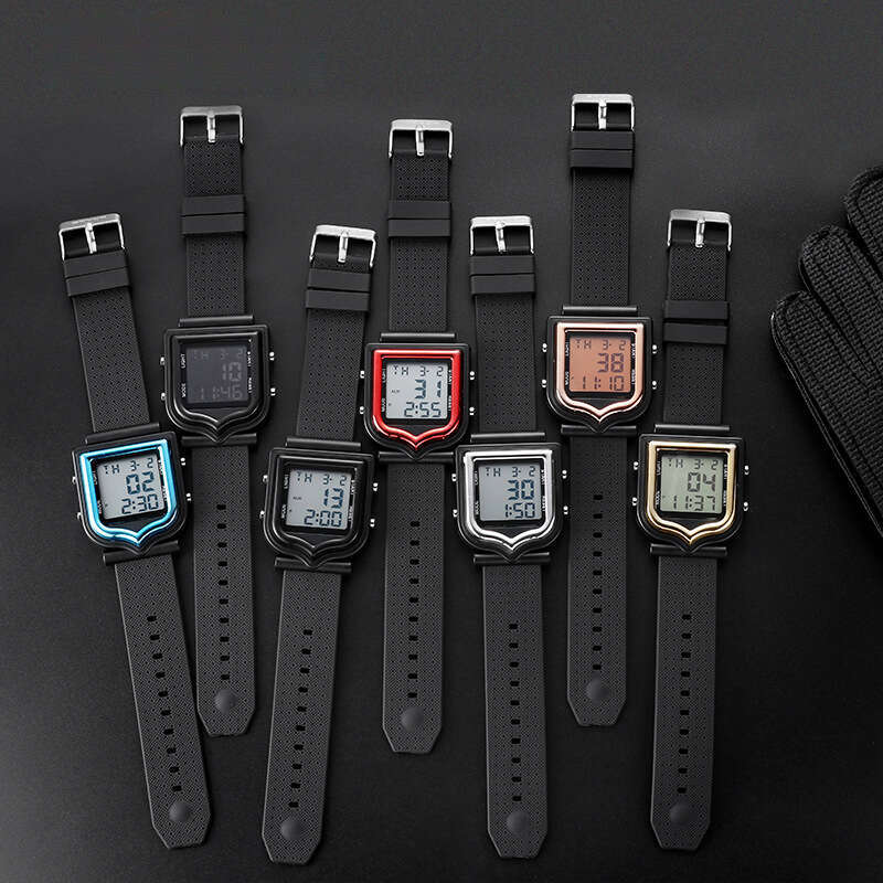 DHwatches Fashion Trend Square Outdoor Sports Shockproof for Men and Women Multifunctional Waterproof Luminous Electronic Watch