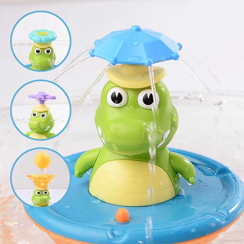 Funny Bath Reptile Toy For Kids With Replaceable Nozzles Waterproof Childrens Favorite Bathing Play C250915