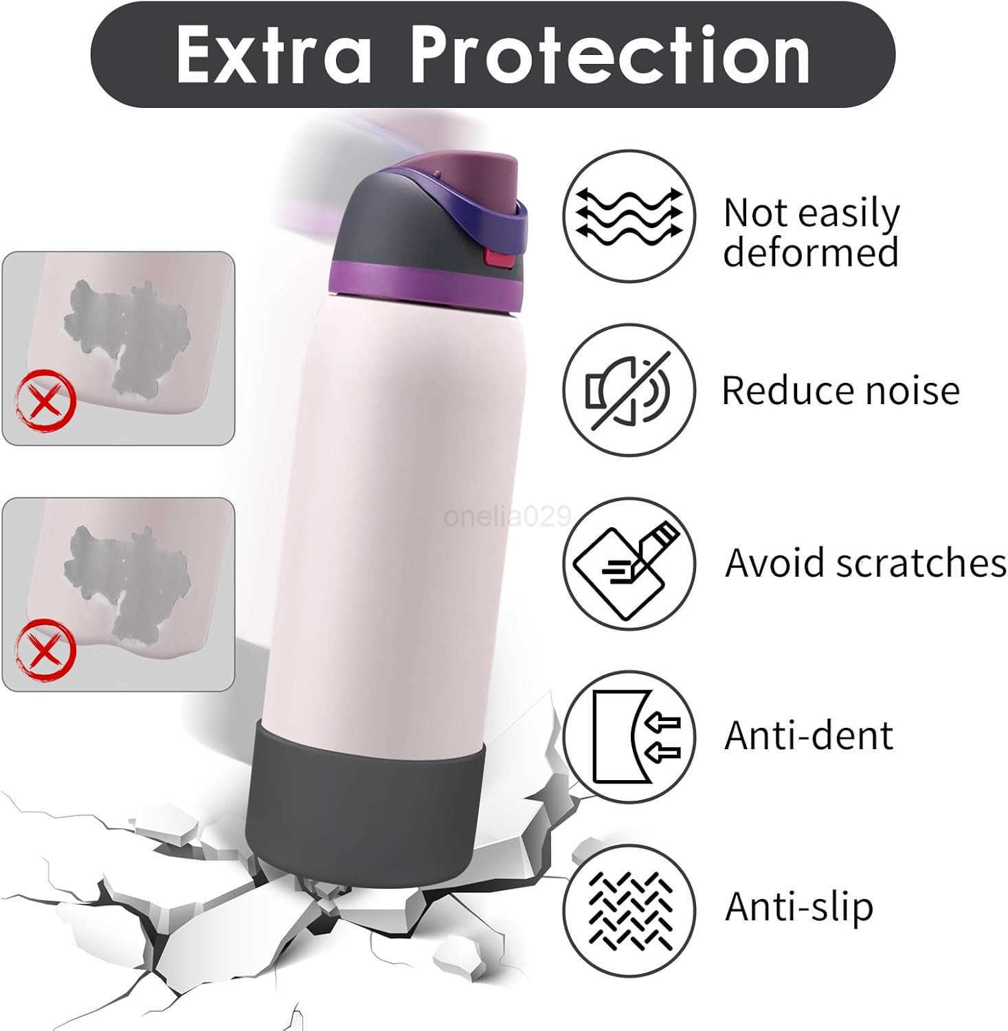 Water Bottle Boot Compatible with Owala 24oz 32oz 40oz Protective AntiScratch AntiDent No Noise Sleeve Cover for FreeSipTwistFlip Water Bottles W25091