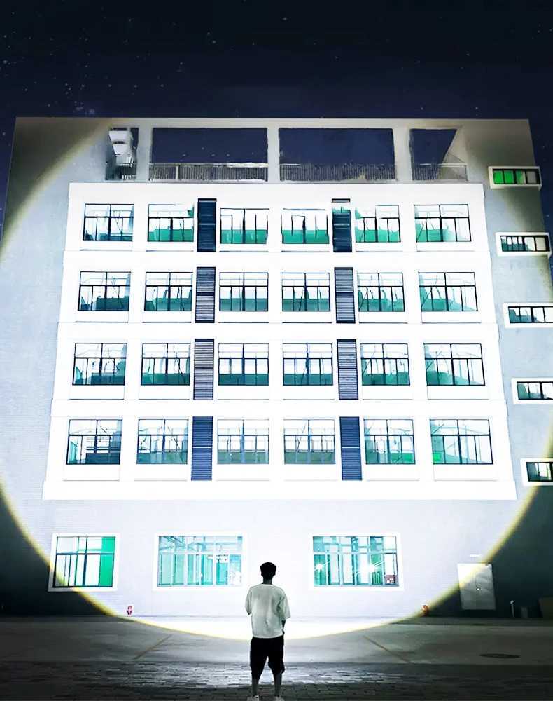 New Super Flashlights Torches Ultra Powerful Flashlight USB Recharge Flash Light 12000MAh LED Flashlight Zoom Tactical Lantern C250915