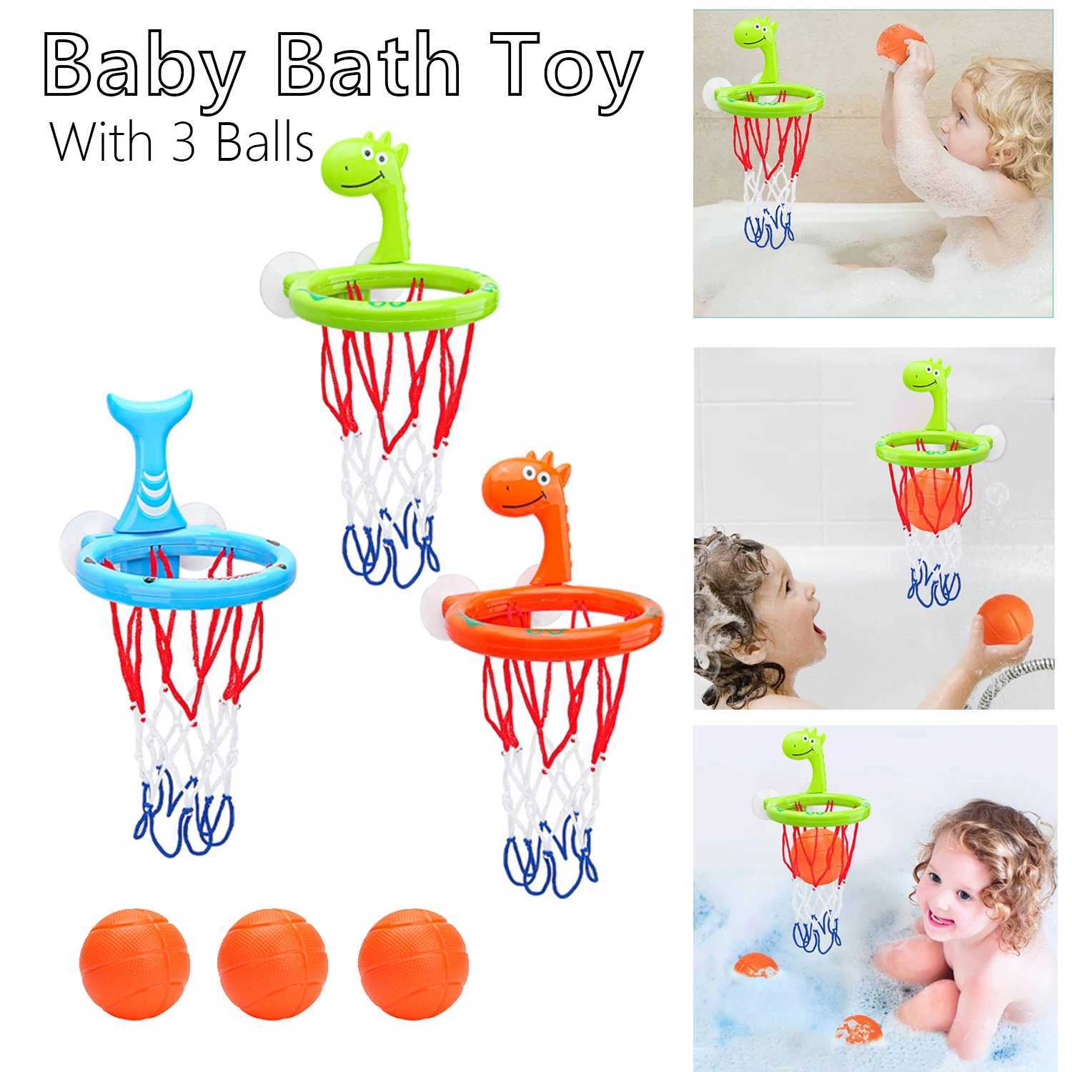 Baby Bath Toy Suction Cup Bathroom Bathtub Shooting Basketball Hoop with 3 Balls Children toys Play Water Game Toys for Boy Gift C250915