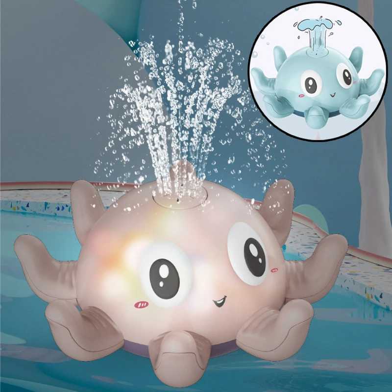 Baby Bath Toys Spray Water Shower Toys for Kids Electric Octopus Whale Bath with LED Light Automatic Sensing Squirting Water C2509151