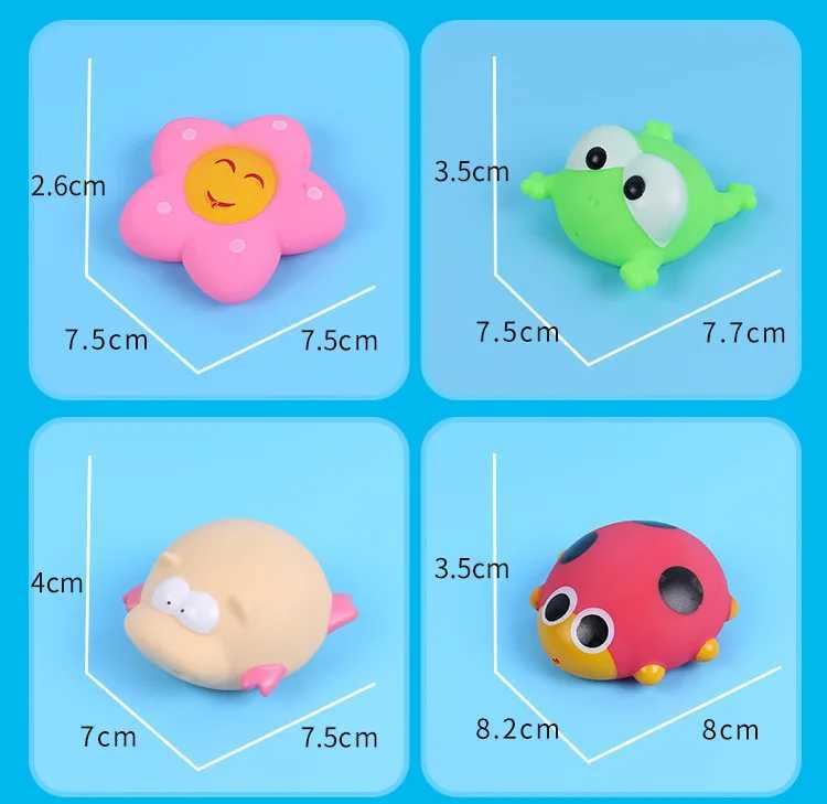 Baby Bath Toys Soft Rubber Water Spray Colorful Animals Model Squeeze Sound Spraying Beach Bathroom Toys for Infant Kids Gift C250915
