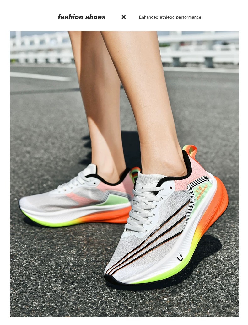 ONKE Running Women Autumn Lightweight Breathable Shock Absorption Mesh Sports Men Thick Bottom Non-slip Wear-resistant Marathon Shoes