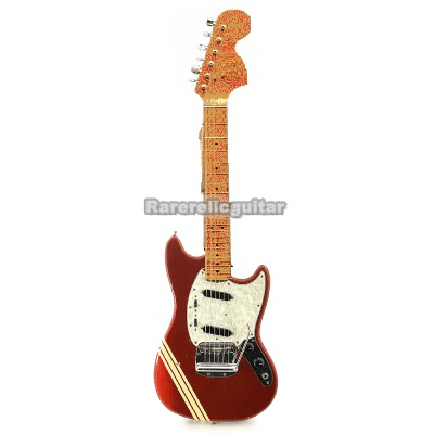 Factory Customized Red Electric Guitar with White Stripes Unique Style