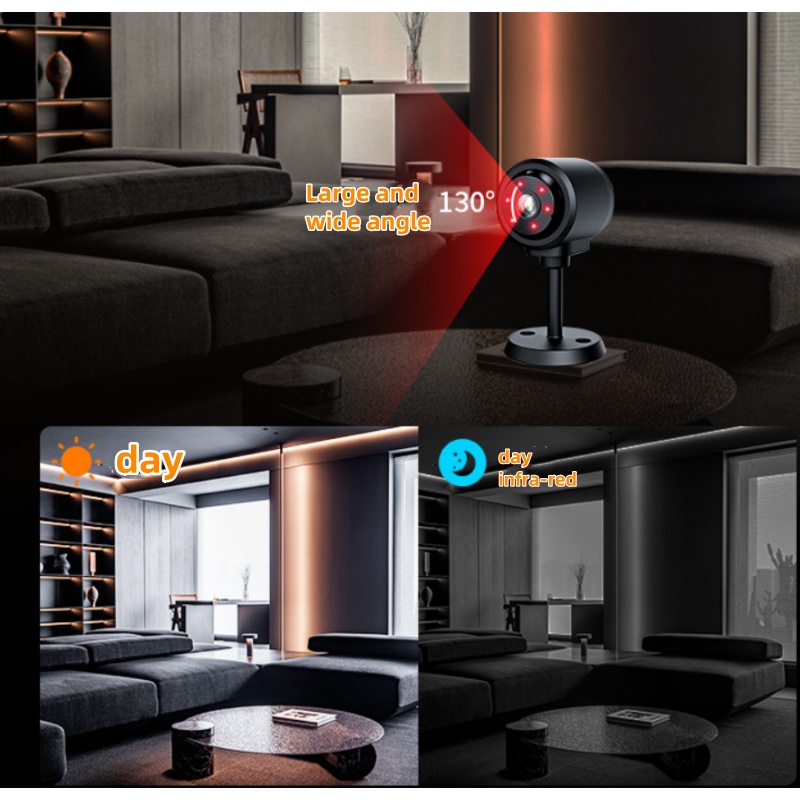 Mini WiFi Security Camera, Indoor Outdoor Wireless Surveillance Cam with Night Vision, Magnetic Base, Motion Detection, Cloud/SD Storage, 2-Way Audio 