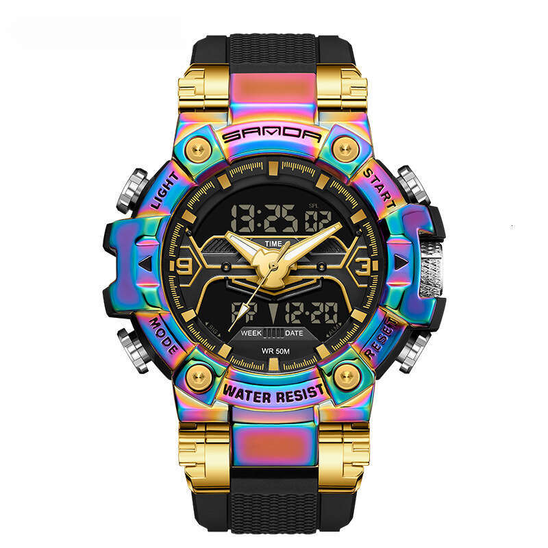 DHwatches Electronic Multi-Functional Fashion Trend Cool Luminous Waterproof Alarm Clock Men's Watch