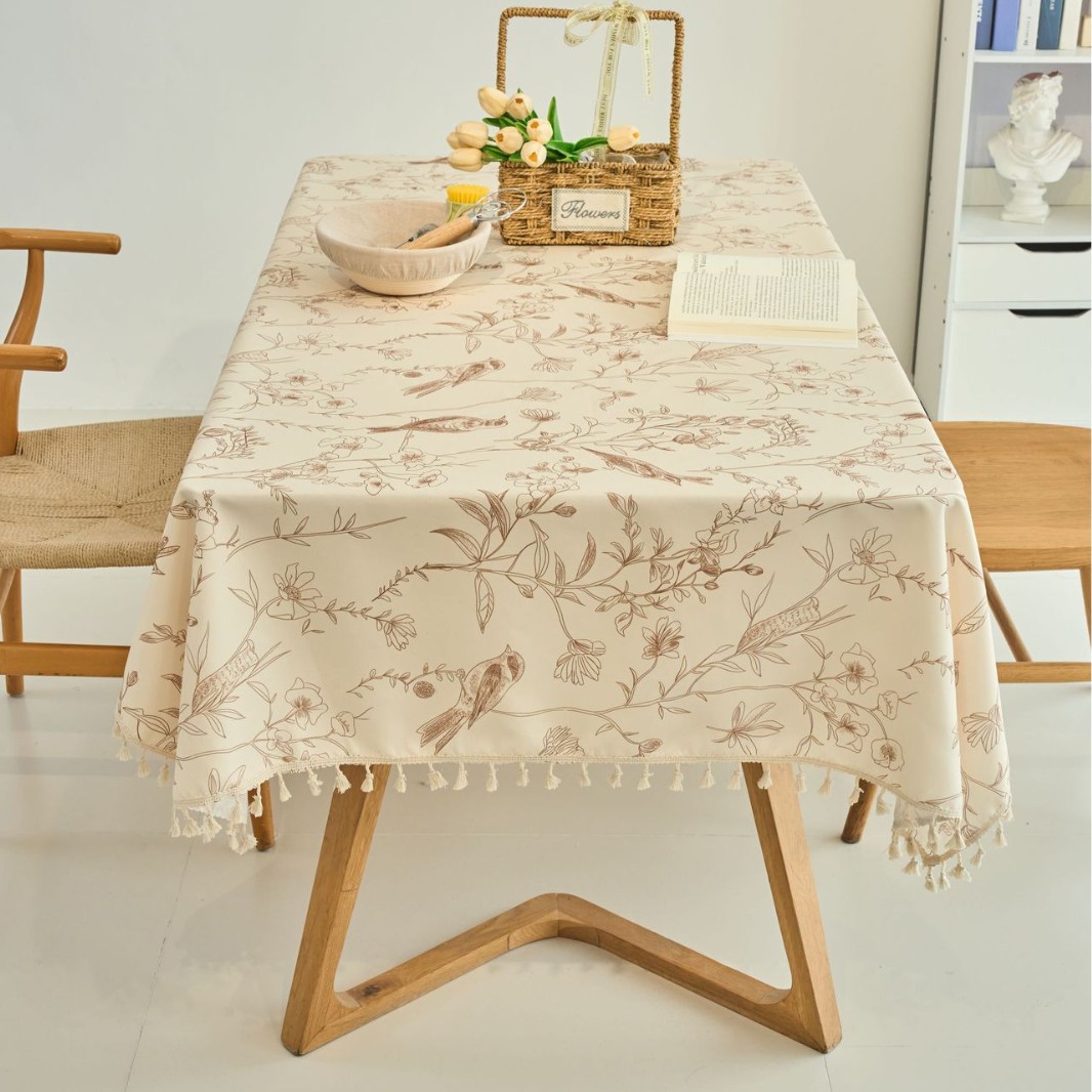 Tablecloth rectangular waterproof printed tassel tablecloth living room coffee table cover dustproof M29L01