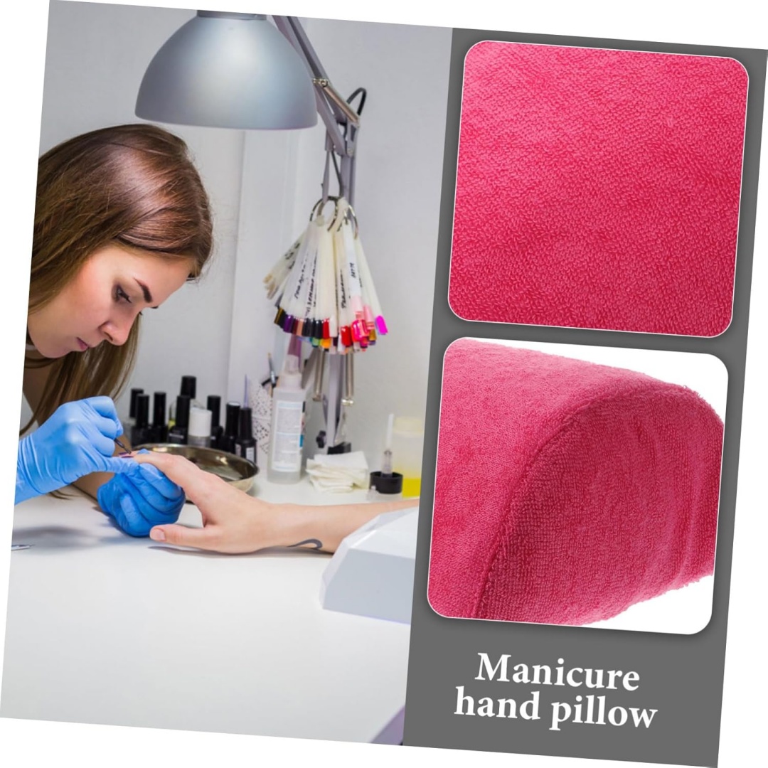Ergonomic Manicure Arm Rest Pillow, Nail Art Hand Cushion, Soft Support for Wrist and Hands, Durable Cloth and Sponge, Salon and Home Use, Easy to Cle
