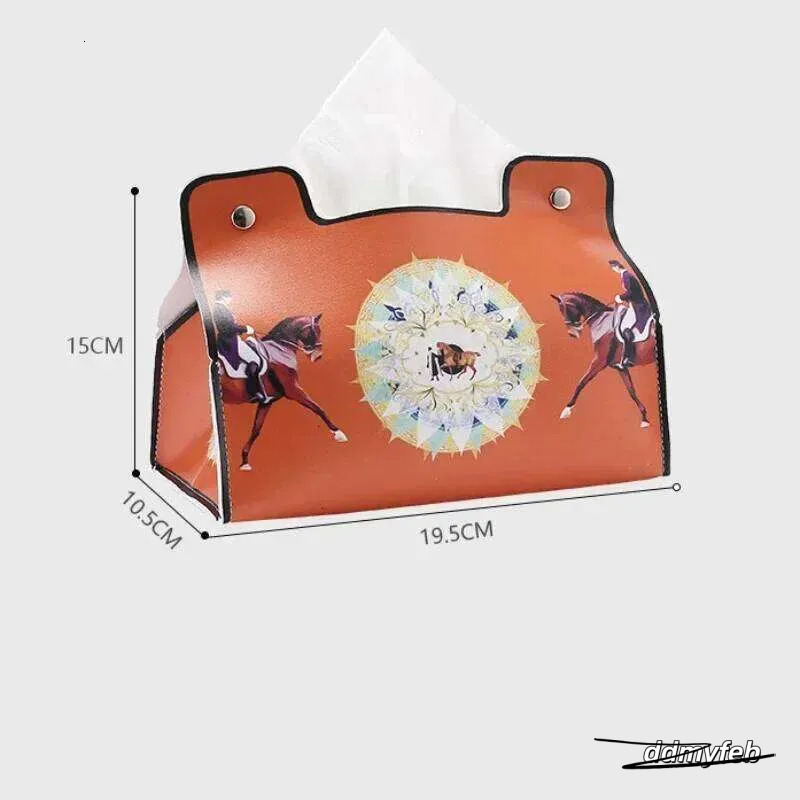 Retro Furniture Tissue Box PU Napkin Holder Desktop Bedroom Coffee Table Paper Drawer Leather Car Universal Organizer ddmyFeb