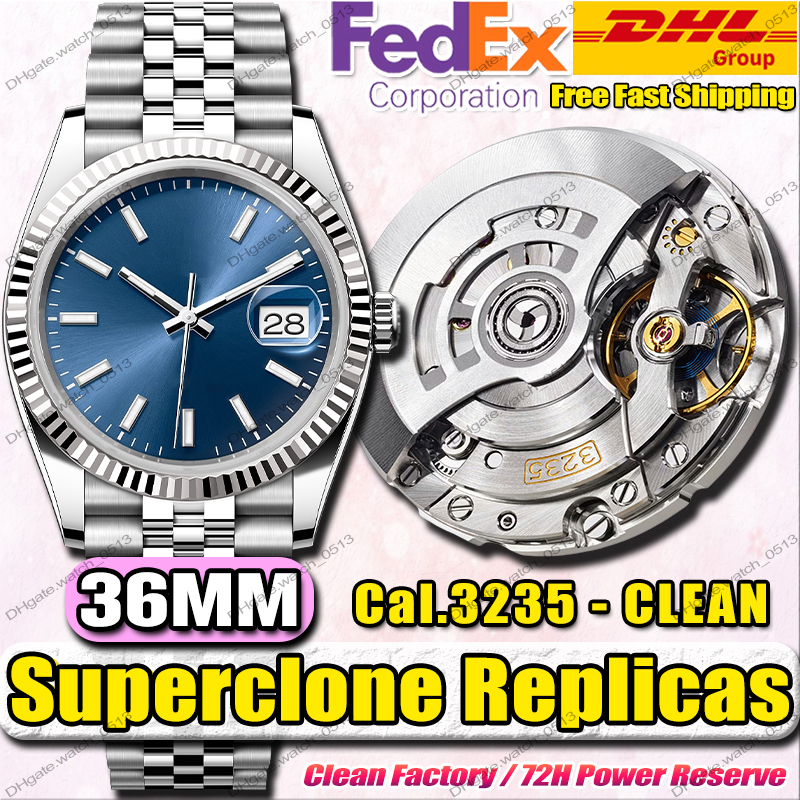 Clean Factory Luxury Watches Women Designer Watches 36MM 3235 Automatic Mechanical Movement 904L Stainless Steel Sapphire Luminous 100M Waterproof Top watch box