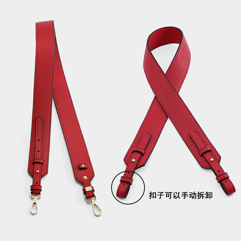 Bag Parts Accessories Woman PU Leather Wide Shoulder Strap Lychee Pattern Two Long Short Bucket Bag Strap er Replacement Bags Straps 230217
