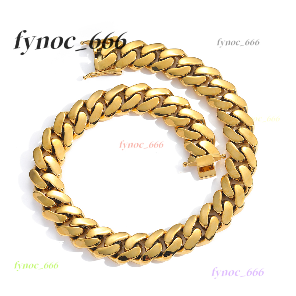 22MM Brass Cuban Chain Necklace Men Hip Hop Jewelry Chunky Cuban Link