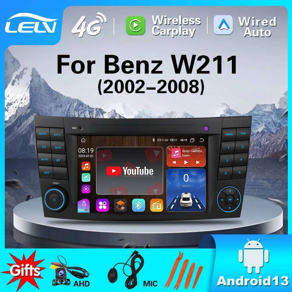 Le 7inch tactile écran mp3 Mot de voiture multimédia pour la classe E Benz W211 2002-2008 Android Radio Carplay-No08