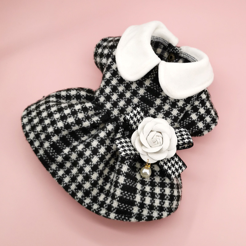 Pet Little Chanel Style Dog Spring and Autumn Maltese Teddy Bichon Pomeranian Puppy Clothes Cat Princess Dress
