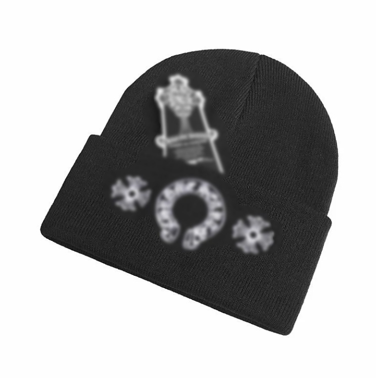 Chrome hat beanie design letter embroidery cold hat casquette men's winter thickened ear protection hat luxury birthday gift