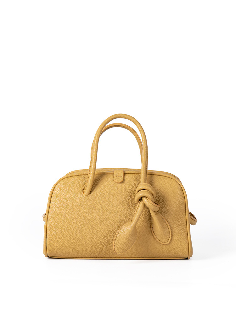 High-End 2025 New Large-Capacity Boston Bag Korean-Style Niche Design Lychee Pattern Relaxed Style Handbag For Women