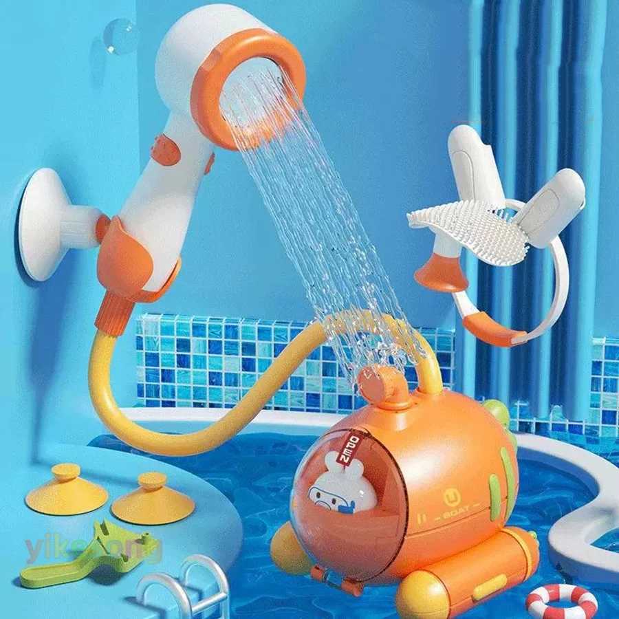 Baby Bath Electric Submarine Toys Shower Sucker Interactive Play Spray Bathtub Water Toys Sprinkler Baby Shower for Kids C250915