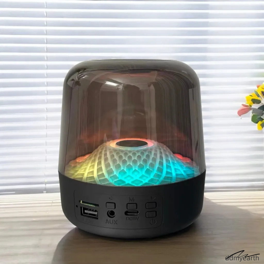Sound Box Bluetooth Subwoofer Colorful Glass Home High Volume Wireless Computer Audience RGB LED Desktop Portable Speaker Festival New Year Gift ddmyE