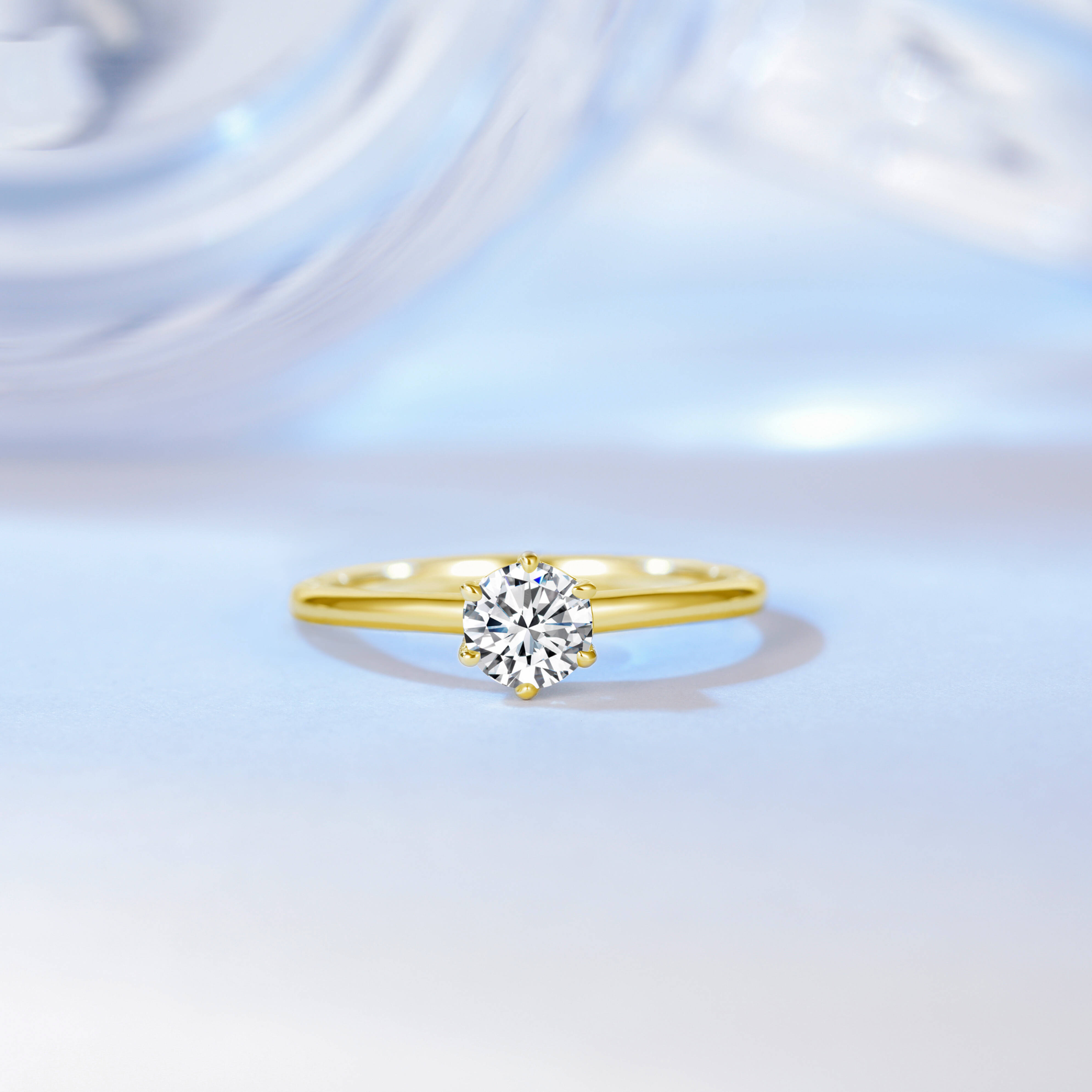 Somen 05ct 14k Gold Plated Moissanite Rings Women Fashion Sterling Silver Minimalist Jewelry Wedding Mossinate Diamond Ring