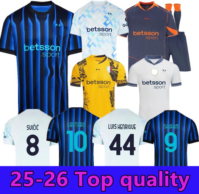 BARELLA soccer jersey 25/26 LAUTARO INTERS THURAM ACERBI DE VRIJ BASTONI Home THIRD UNIFORMS football shirt player version 2024 2025 2026 men kids kit uniforms