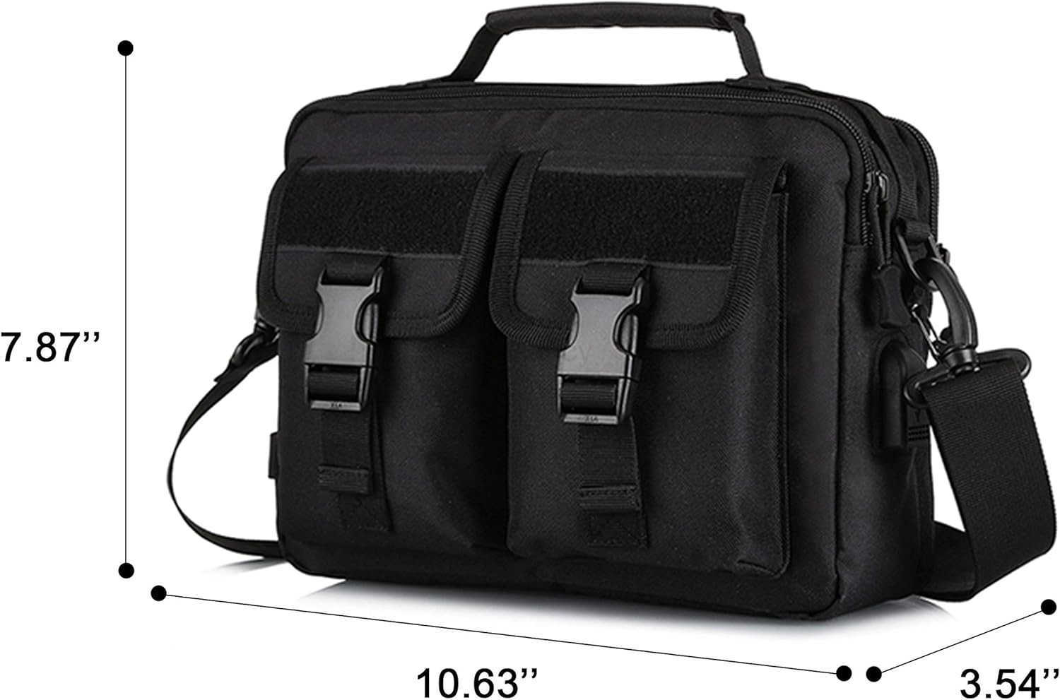 Tactical Messenger Bag Multifunction Nylon Shoulder Briefcase Handbags with USB PortW250915