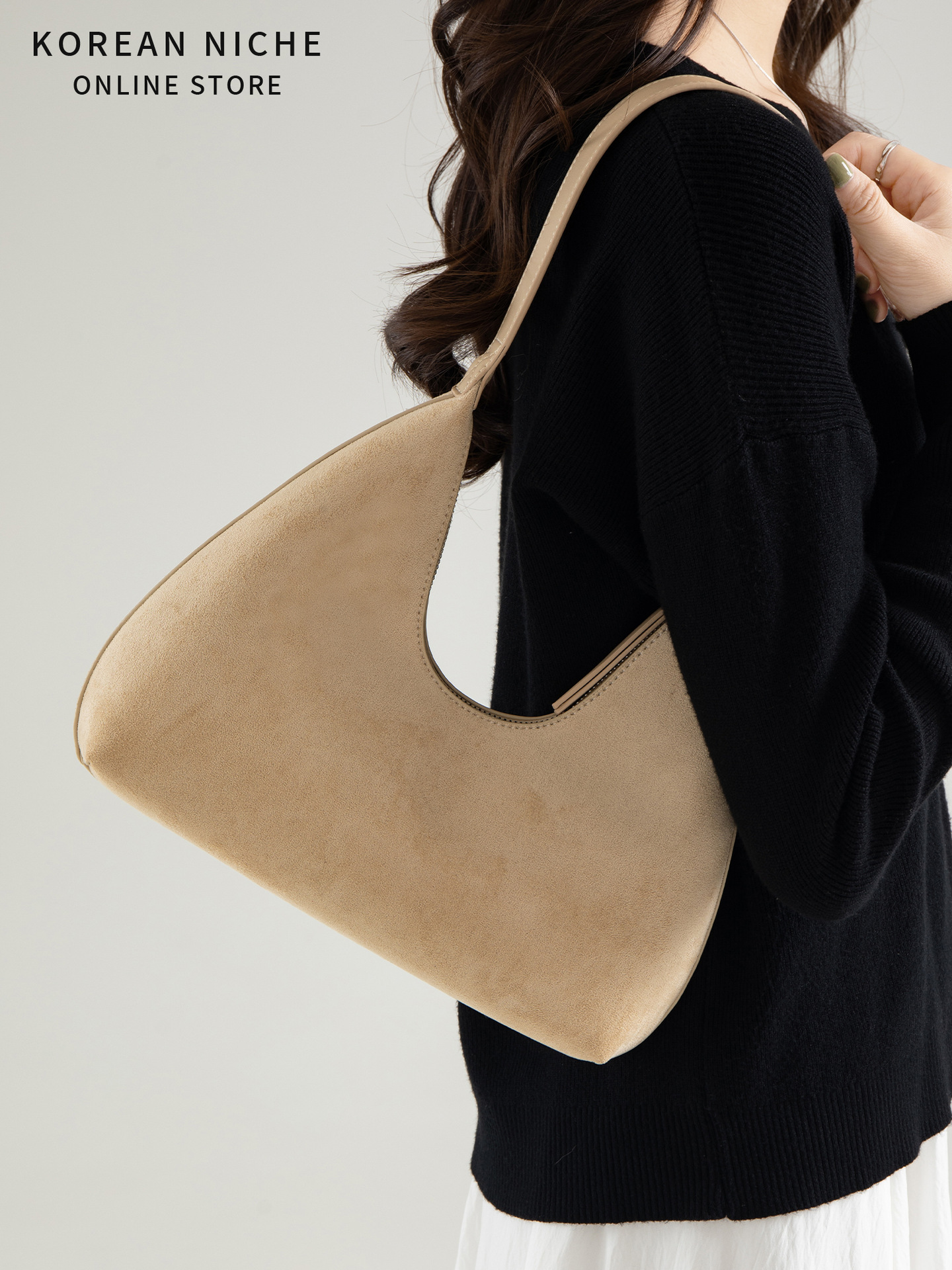 High-End Niche Design Suede Underarm For Women Korean-Style New Model Trendy Versatile Retro Handbag And Shoulder Bag