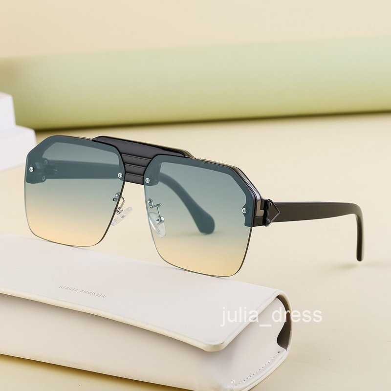 Punk Style Large Frame Sunglasses for Men Trendy HighEnd Half Frame Driving Sunglasses Men Shades