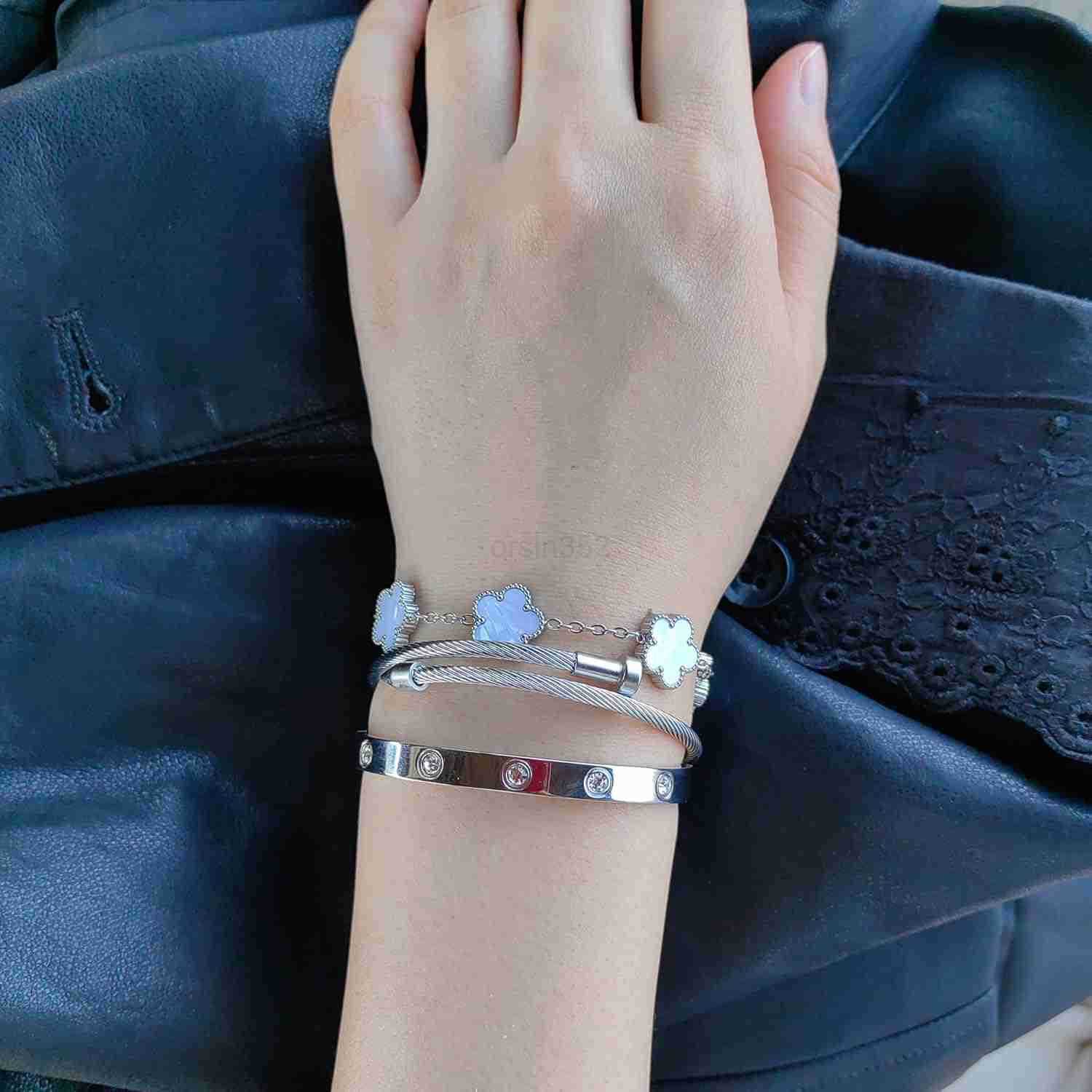 Gold Bracelets for Women 18K Gold Plated Love Friendship Bracelet With Cubic Zirconia Cuff Bangle Jewelry Set Witness the Gift of LoveW250915