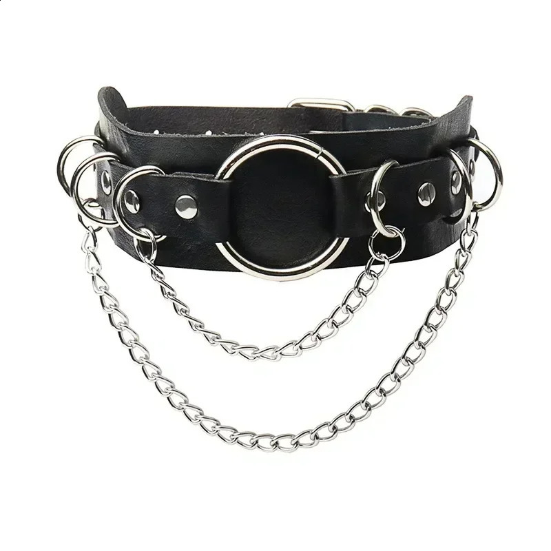 Punk PU Leather Chocker Necklaces for Women Hip Hop Rock Chain Heart Pentagram Rivet Necklace Creative Party Jewelry Accessories 250912